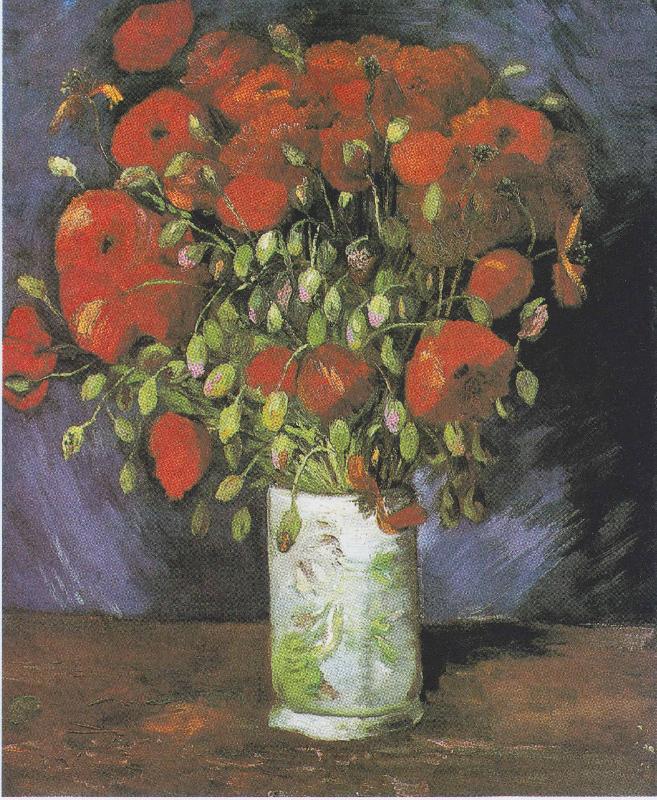 Vincent Van Gogh Vase with Red Poppies